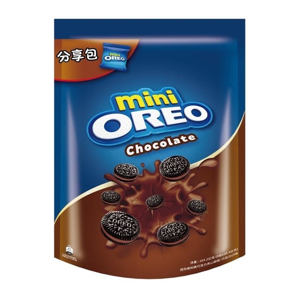 OREO迷你奧利奧巧克力夾心餅乾-巧克力口味(20.4gx8包)
