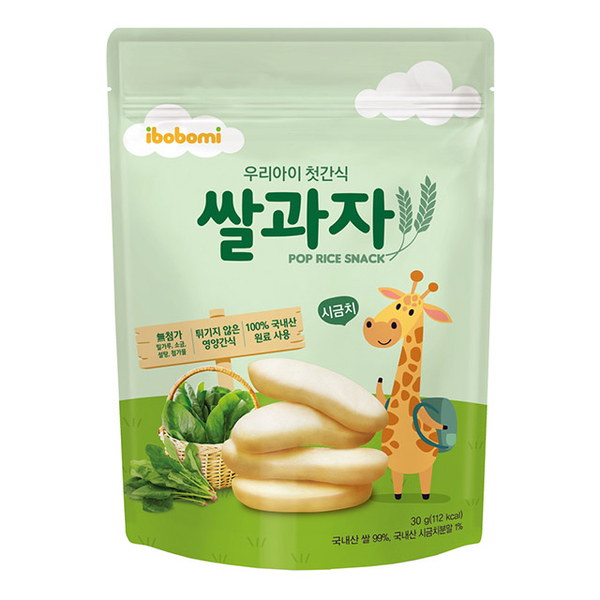 ibobomi baby rice crackers-spinach flavor (30g)