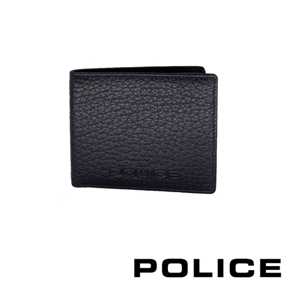 (police)POLICE Italian boutique top calfskin lychee pattern 4 card 1 coin purse wallet (George series)