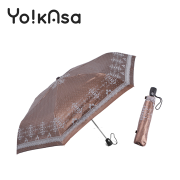 [Yo!kAsa] Elegant Baroque Automatic Opening and Folding Umbrella-Brown