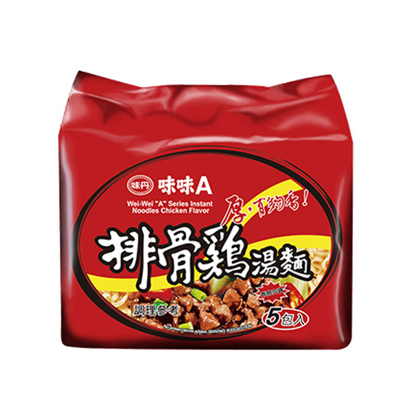味味A排骨雞湯包麵(5包入)