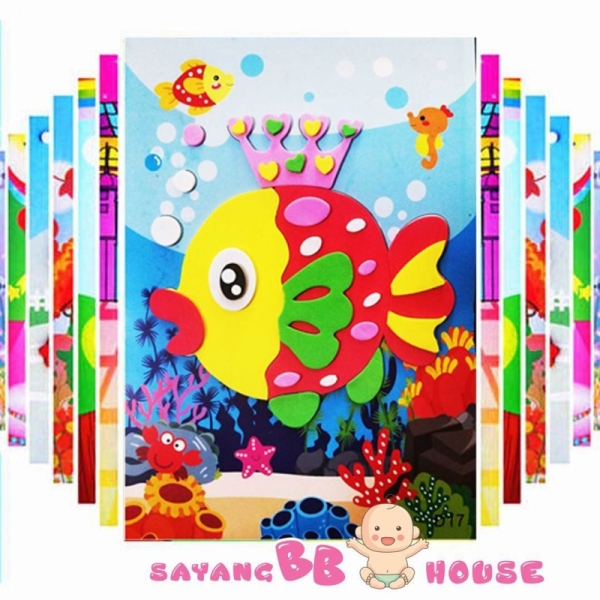 Art Craft DIY 3D Three-dimensional Collage EVA Decoration Stickers Children Handmade Early Educational Baby Kids Toys Game