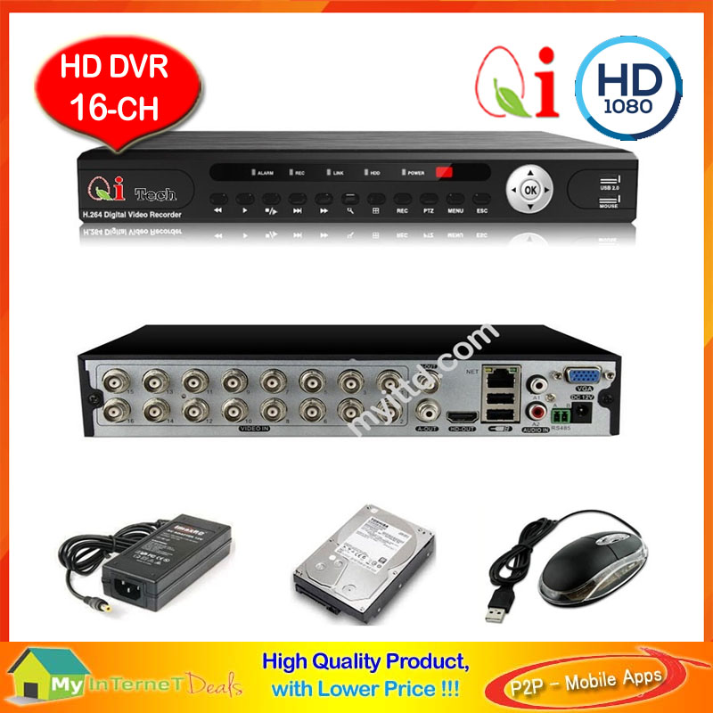 CCTV 16-Channels 5-in-1 Hybrid DVR Network Recorder Support AHD / TVi ...