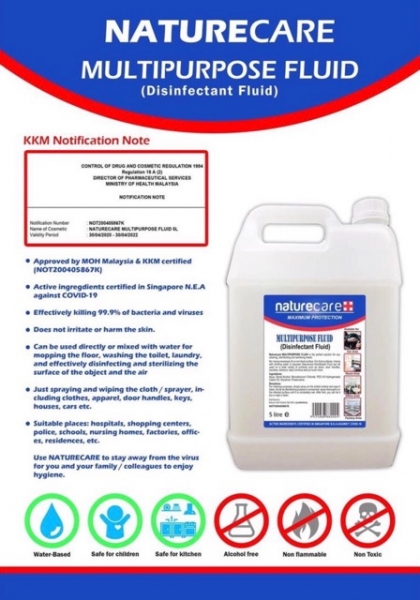 Disinfectant kkm approved KKM APPROVED
