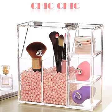 [TAITRA] 【Cosmetics Storage】Dreamy Pearl Ocean - Transparent Acrylic Cosmetics Storage Rack (with compartments)