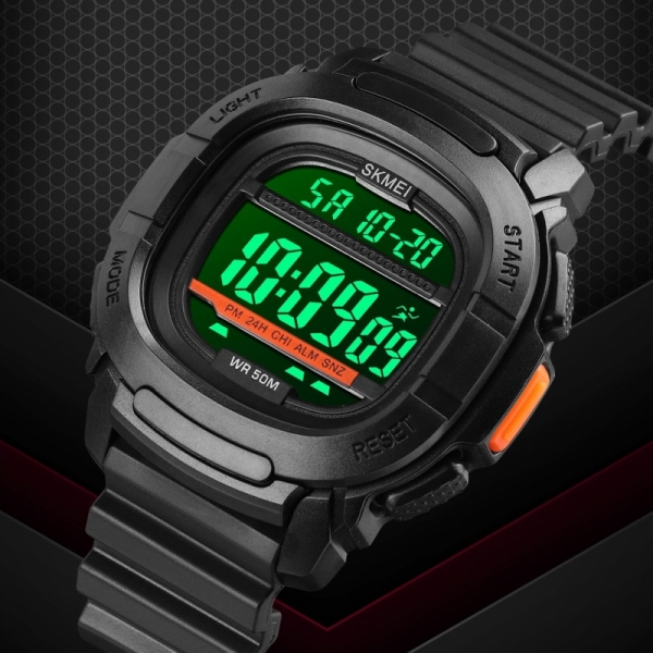 【Malaysia SKMEI 】1657 Light LED Display Digital Military Sports Watches Stopwatch Men\'s Watch Countdown
