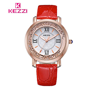 (KEZZI)[17mall] Ke Zi KEZZI Roman retro creative quicksand diamond belt quartz watch - red