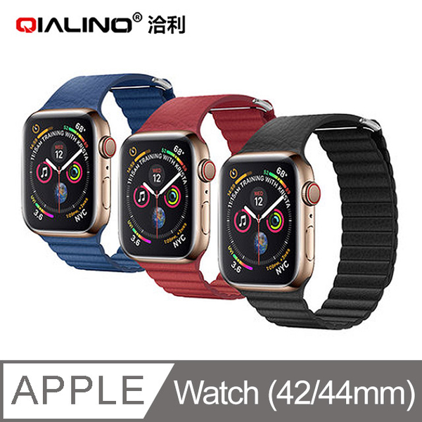 (QIALINO)QIALINO Apple Watch (42/44mm) leather back loop strap