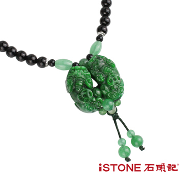 (istone)Stone remember 貔 貅 fortune necklace iron dragon students