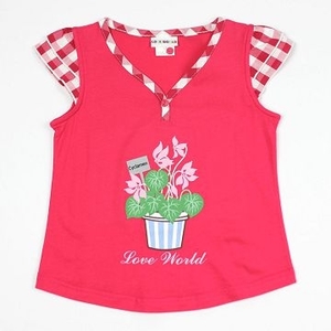(LOVE WORLD)LOVE WORLD Flowerpot vest tops (Rose Red)