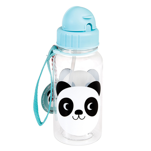 (Rex London)Rex London Straw Water Bottle for Children_Cute Panda (500ML) _RL27909