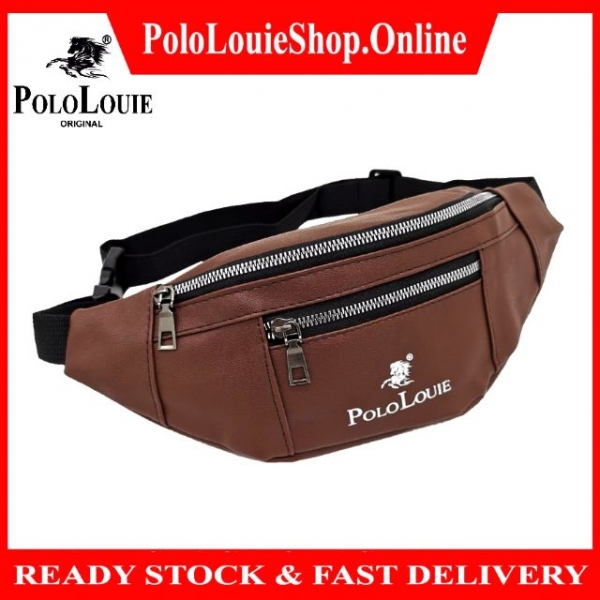 Original Polo Louie Men Waterproof Leather Waist Pouch Bag Sport Travel Chest Bag