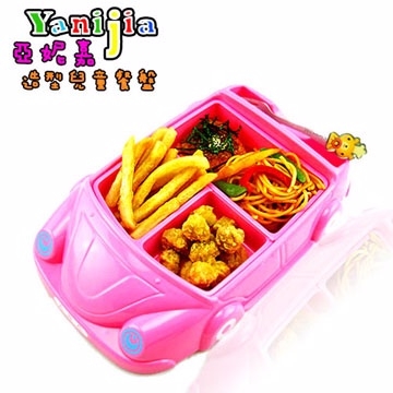 [TAITRA] 【Yanijia Children's Dinner Plate】Sweet Pink Sports Car Dinner Plate