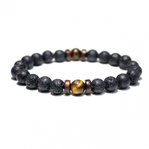 Original Lava Volcanic Rock Bracelet with Exclusive Stone & Wooden Stopper 8MM/10MM Local Seller