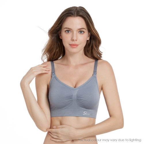 Shapee Classic Nursing Bra - Dusty Blue [32B to 38C Cup] 3D Seamless Design  with Improved Non-Slip Straps, breastfeeding