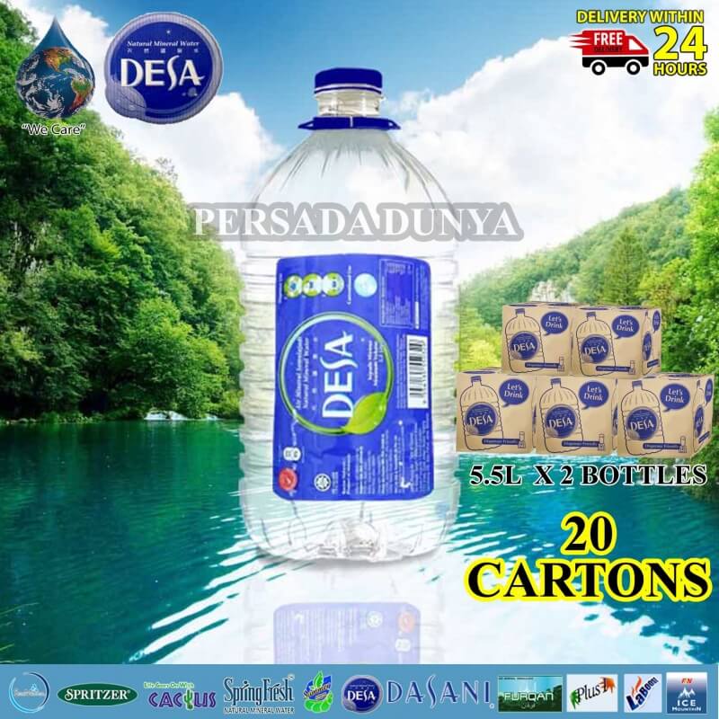 PACKAGE OF 20 CARTONS : DESA MINERAL WATER 5500ML x 2 BOTTLES
