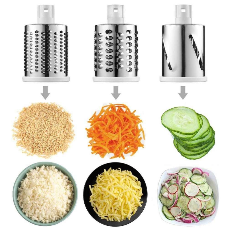 ready stock～TABLETOP DRUM GRATER SHREDDER ROTARY WITH 3 STAINLESS