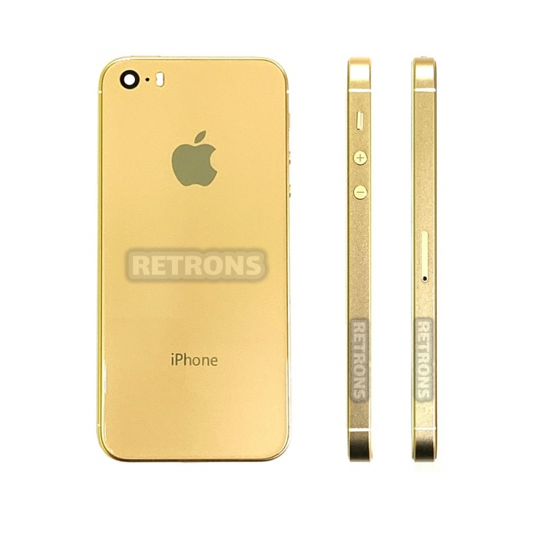 Housing Apple iPhone 5S Convert To iPhone 8 X XR XS Like Glass Back Body with Polished Aluminium New Unique High Quality
