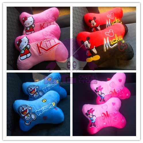 Hello Kitty Doraemon Mickey Mouse Minnie Melody Stitch Rilakkuma Car Neck Pillows Seat Car Cushion