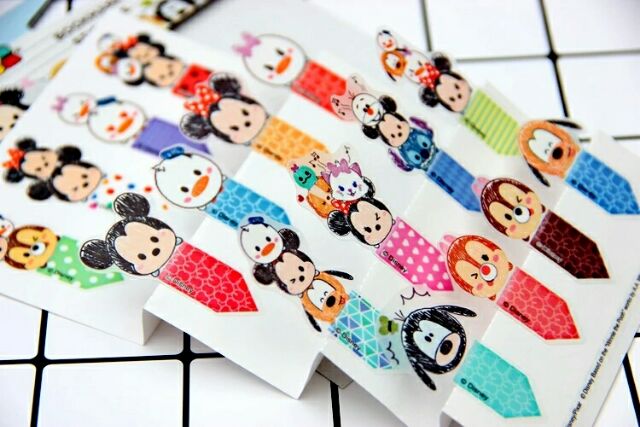 Tsum Tsum Disney Mickey Cute Bookmark Sticky Notes Stationery Sticker Book Divider Book Mark