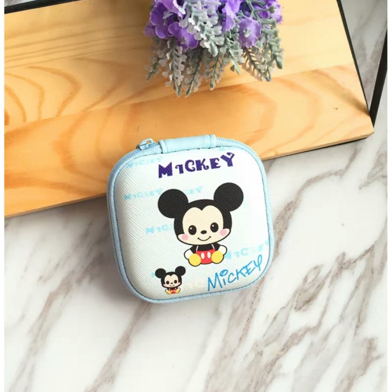 Mickey Minnie Unicorn Cute Earphone Keychain Charger Mini Storage Coin Bag