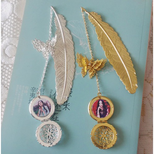Creative Special Gifts Customized DIY Photo Metal Feather Bookmark