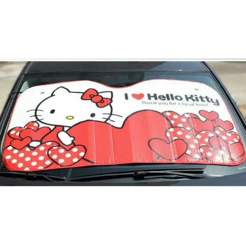 Hello Kitty Mickey Pooh Cute Car Side Front Window Sun Shade Block Sunshade Set