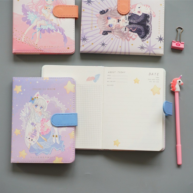 Girls Fairy Cute Stationery Schedule Book Study Working Notebook Dairy Planner Book 2021