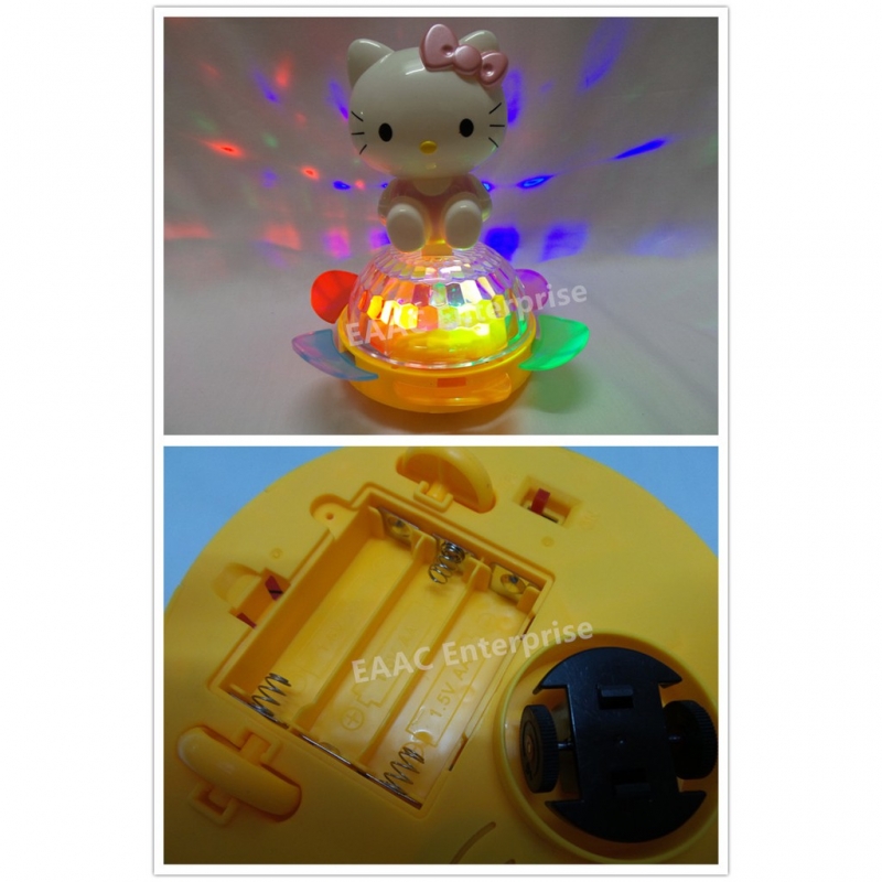 Hello Kitty Doll with 4D Dazzling Light Spin Lighting Ball -Bump & Go