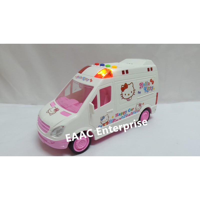 Hello Kitty 4pcs + Happy Inertia Force Car with Dazzle Light & Music