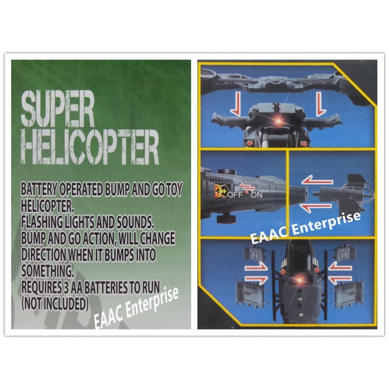 Battery Operated Bump & Go Super Helicopter with Flash Light and Sound