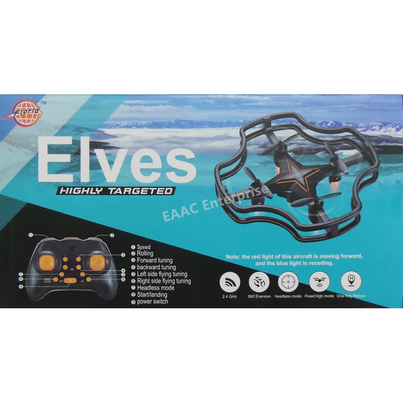 Elves 9cm RC Drone Quadcopter UFO AUTO HOVER FIXED HIGH AUTO LANDING