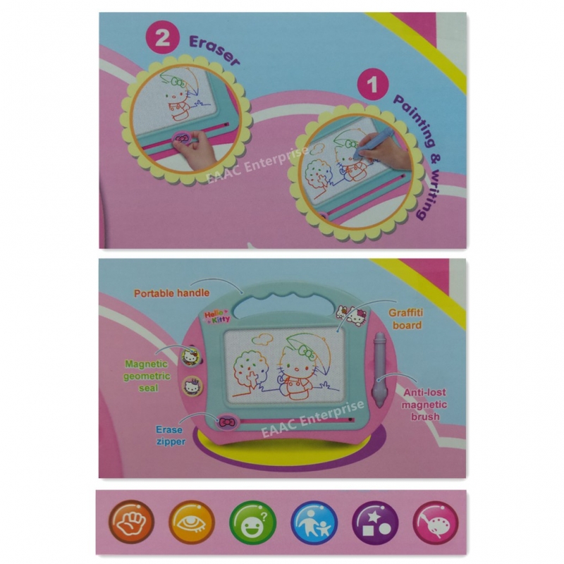 Cute Hello Kitty Magnetic Drawing Board with 4colours Learning Kits