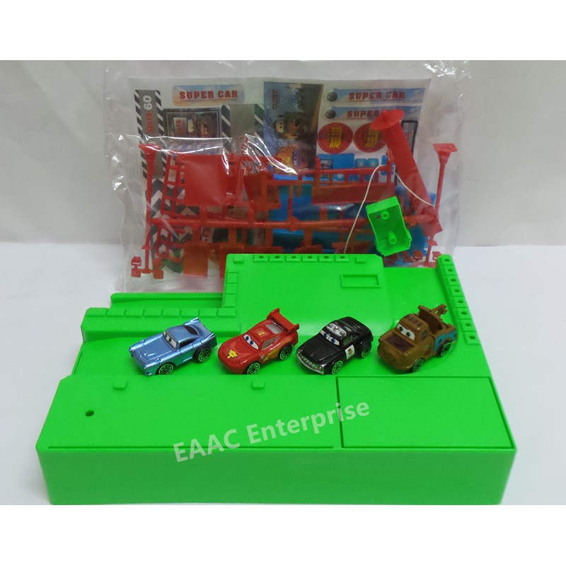Kids Play & Learn CARS series Parking Garage Track - 4pcs Cars