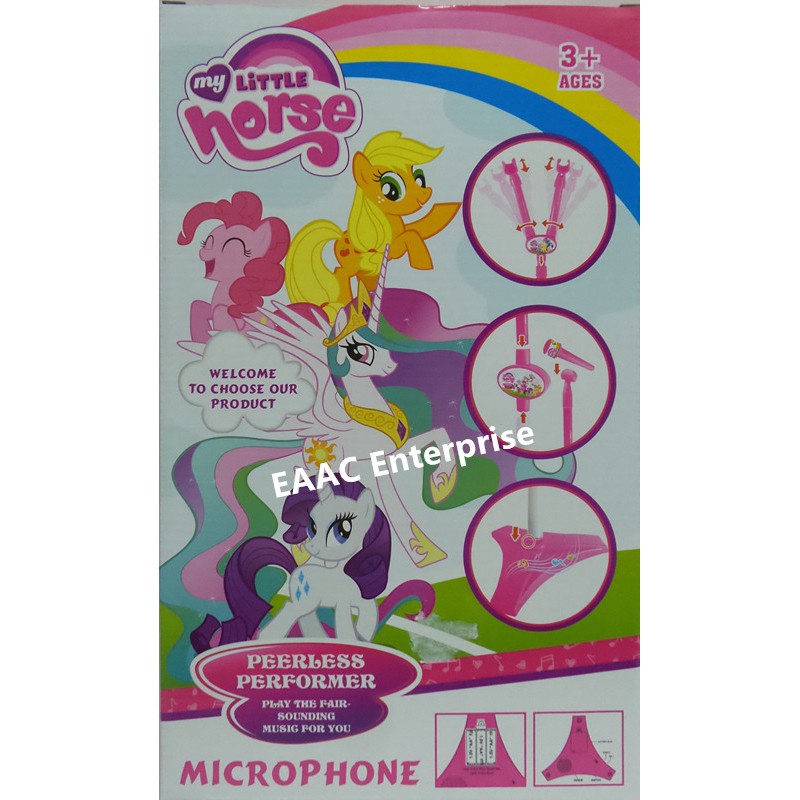 My Litte Horse Pony Double Microphone Adjustable Stand With AUX IN