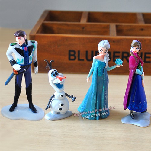 6Pcs Frozen Elsa Anna Aloaf Cartoon PVC Figure Cake Topper