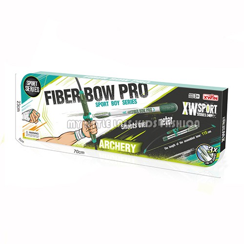 Fiber Bow Pro with 3 Arrows Set Shoot Over 30m XW Sport Series Archery Toys for kids