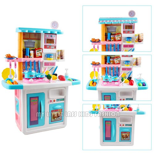 Big Happy Kitchen My Little Chef Play Set with Light, Sound and Water Features and 32 Assorted Accessories Toys For kids