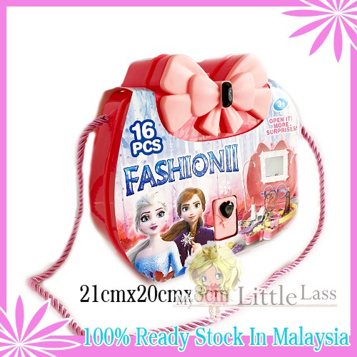 Pretty 2 In 1 Frozen Make Up Suitcase LoL Ice Cream Store Carrying Sling Bag Toy For Girls