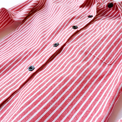 Imported Red Stripes Long Sleeve Shirt -Unisex