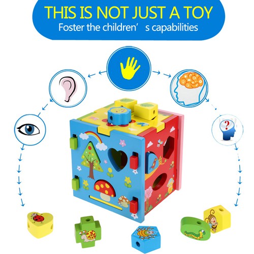 Multipurpose Shape Intelligence Box Wooden Toy Baby Education Toy