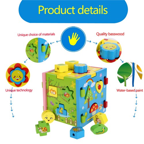 Multipurpose Shape Intelligence Box Wooden Toy Baby Education Toy