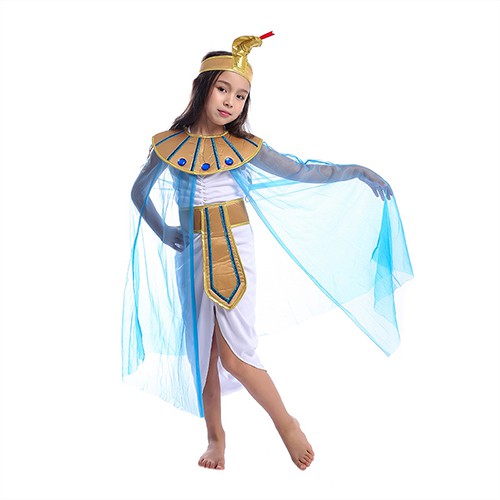 Girls Egyptian Queen Cleopatra Kids Little Royal Historical Cosplay Costume Princess of The Nile