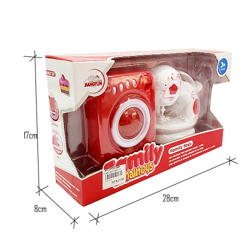 Home Appliance Kitchen Appliance Cleaning Washing Small Set Toy With Sound Red Toys For Girls