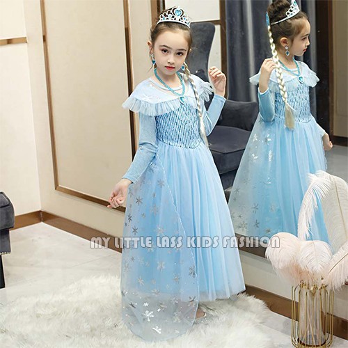 Elegant New Frozen Elsa Princess Dress Costume for Girls