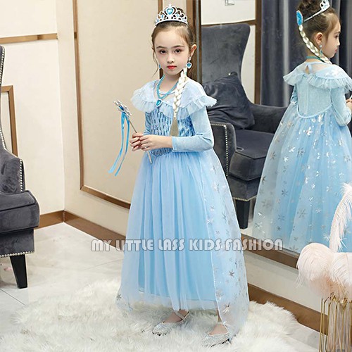 Elegant New Frozen Elsa Princess Dress Costume for Girls