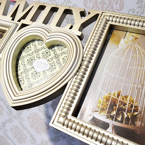 Family 3 Opening Collage Photo Frame in Silver/Gold