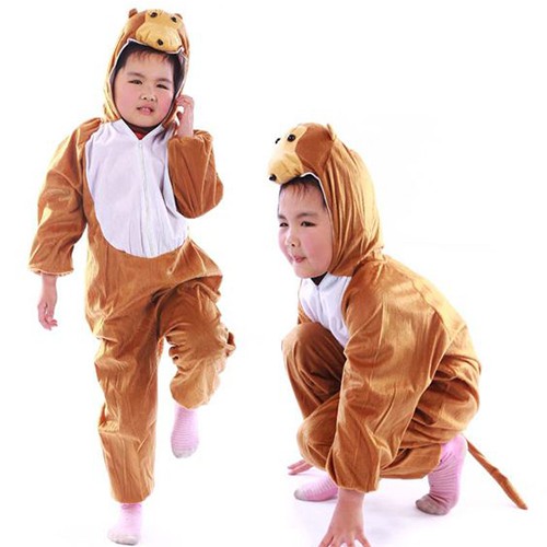 Deluxe Children Monkey Big Head Dress Costume Animal Fairytale Outfit