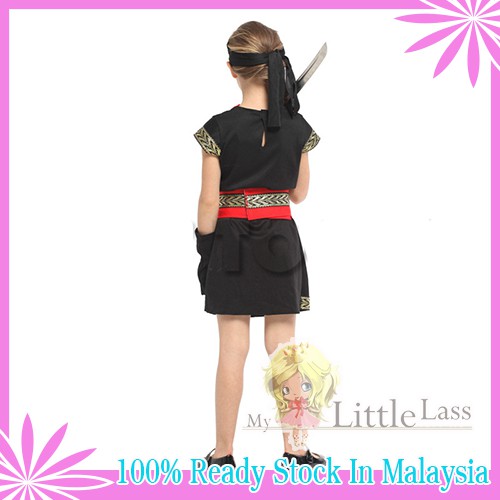 Kids Halloween Unbeatable Ninja Girl Cosplay Costume 4-8y