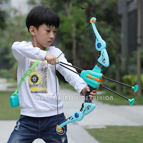 Double Strike Sport Series Archery Toy Arrows with LED Light Pink / Green Bow Archery Set for Boy/Girl